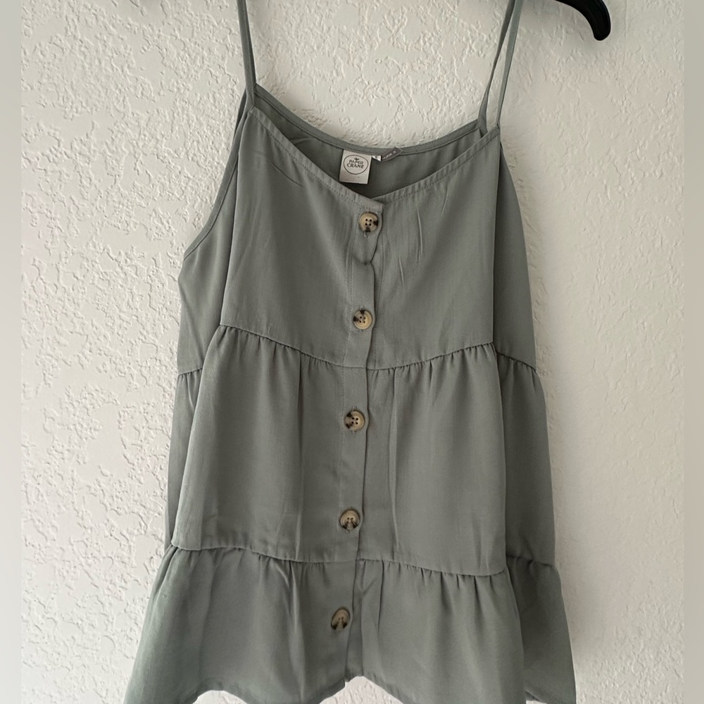 Olive green spaghetti strap shirt